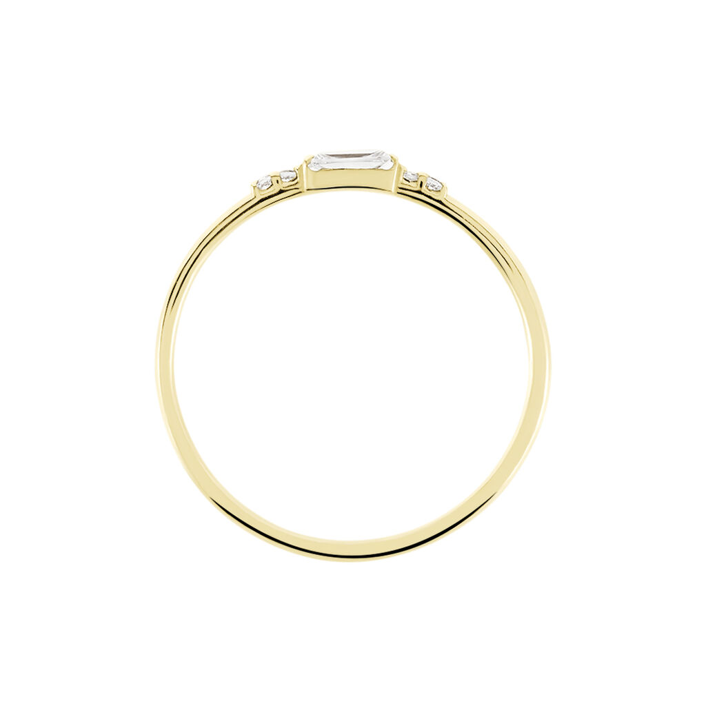 Bague Solitaire Or Jaune Sentimentale Oxyde De Zirconium