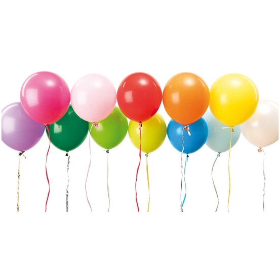 Ballons couleurs mixées, haut. 30 cm, x 12 pièces