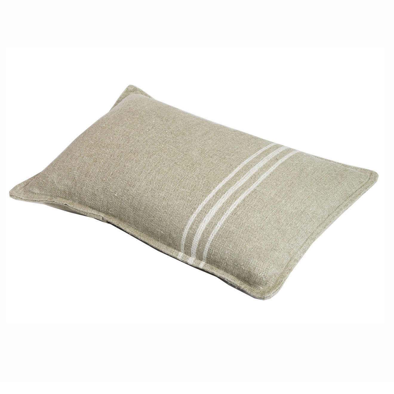 En Fil d'Indienne Housse de coussin Lin Franges blanche - 30x45 cm