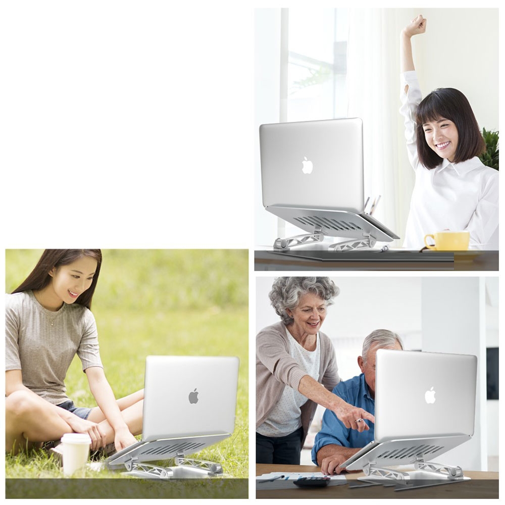 Faltbare Stabile Multi-Winkel Desktop Halterung Alu Ständer für Laptop / MacBook / Tablet (7