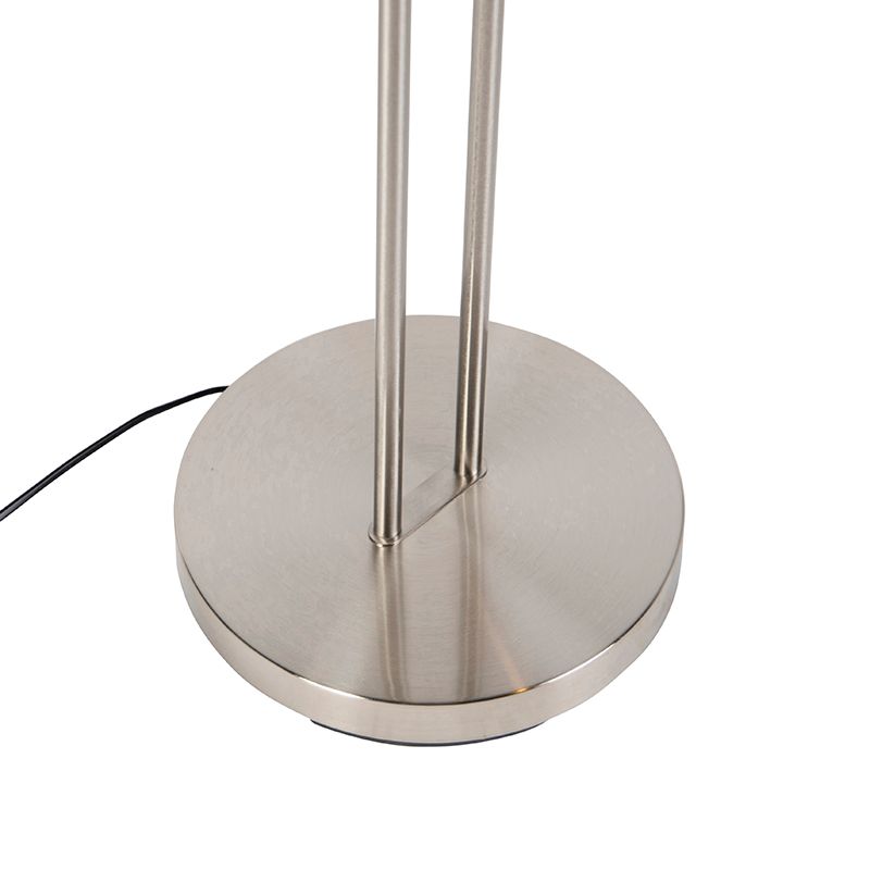 Moderne vloerlamp staal incl. LED en dimmer - Lexus
