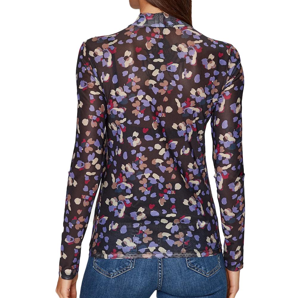 Vila T-Shirt Manches Longues Noir/Bleu Femme Vila Volettis