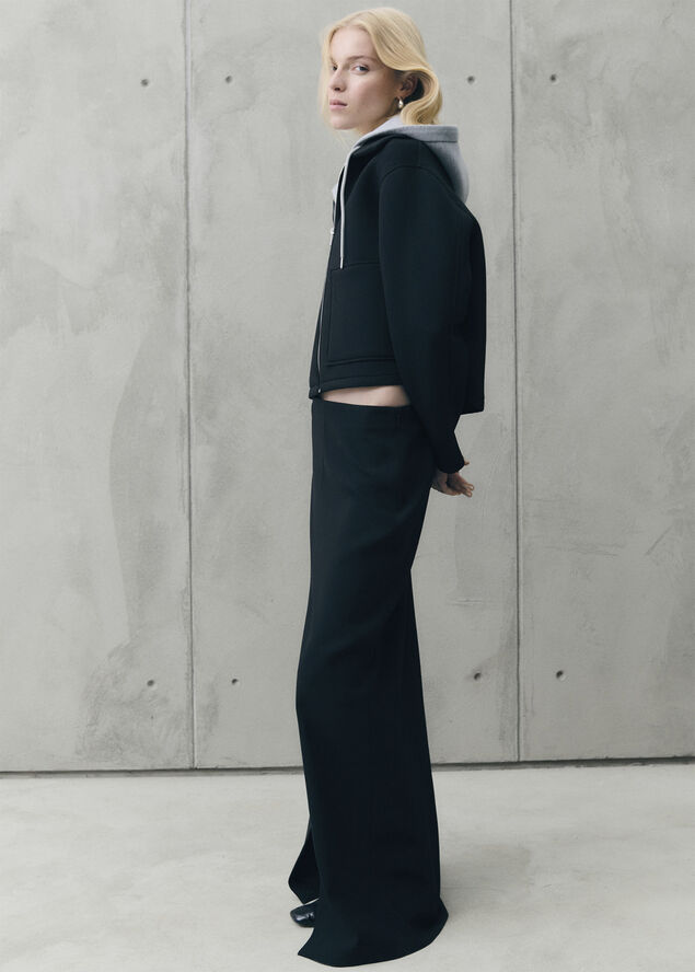 MANGO Hooded combination jacket Black