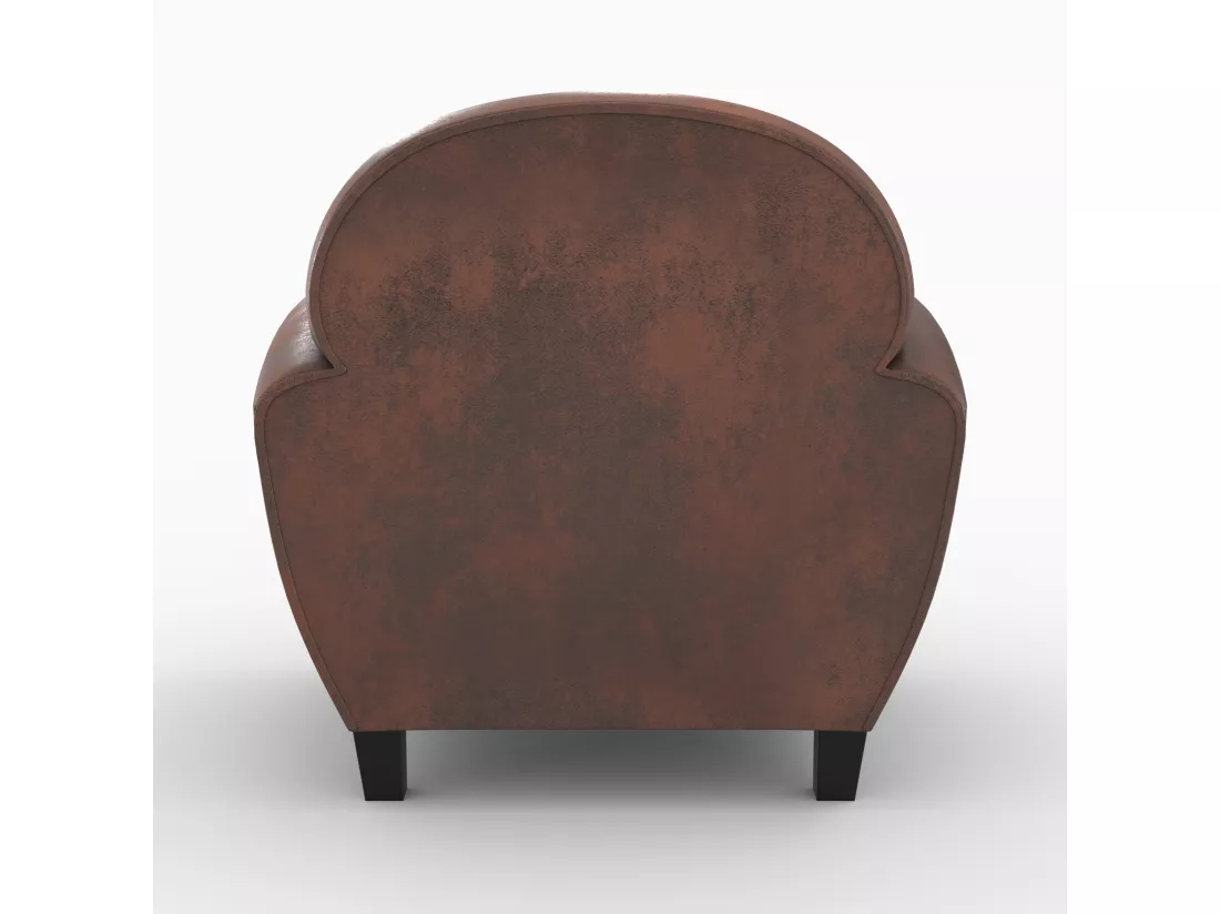 Ensemble canapé et fauteuil marron vieilli 4 places - Club