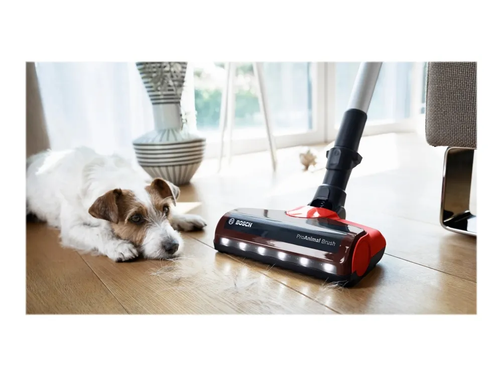 Bosch Unlimited 7 BCS711PET ProAnimal - Støvsuger - pind/håndholdt (2-i-1) - uden pose - ledningsfri - rød - 1 batteri