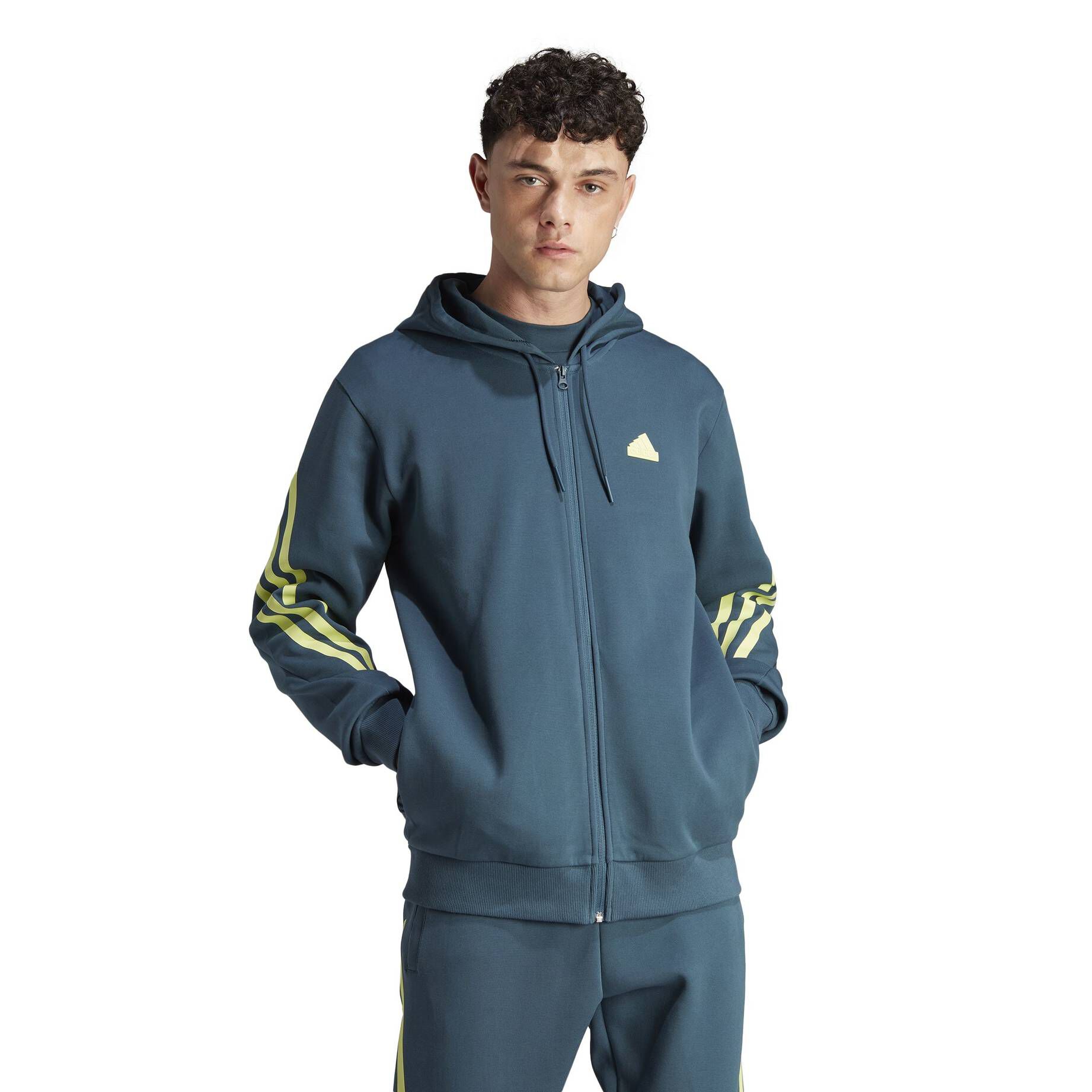 adidas Sportswear| Herren Sweatjacke mit Kapuze FUTURE ICONS 3 STRIPES FULLZIP