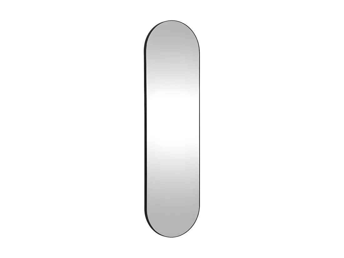 Miroir mural ovale en métal - L. 40 x H. 140 cm - Noir - ONIKAL