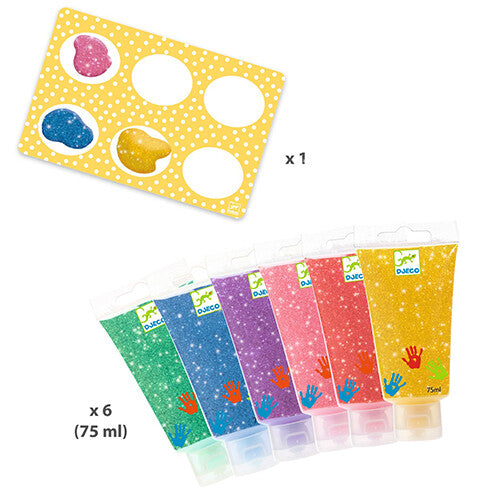 Djeco tubes vingerverf glitter