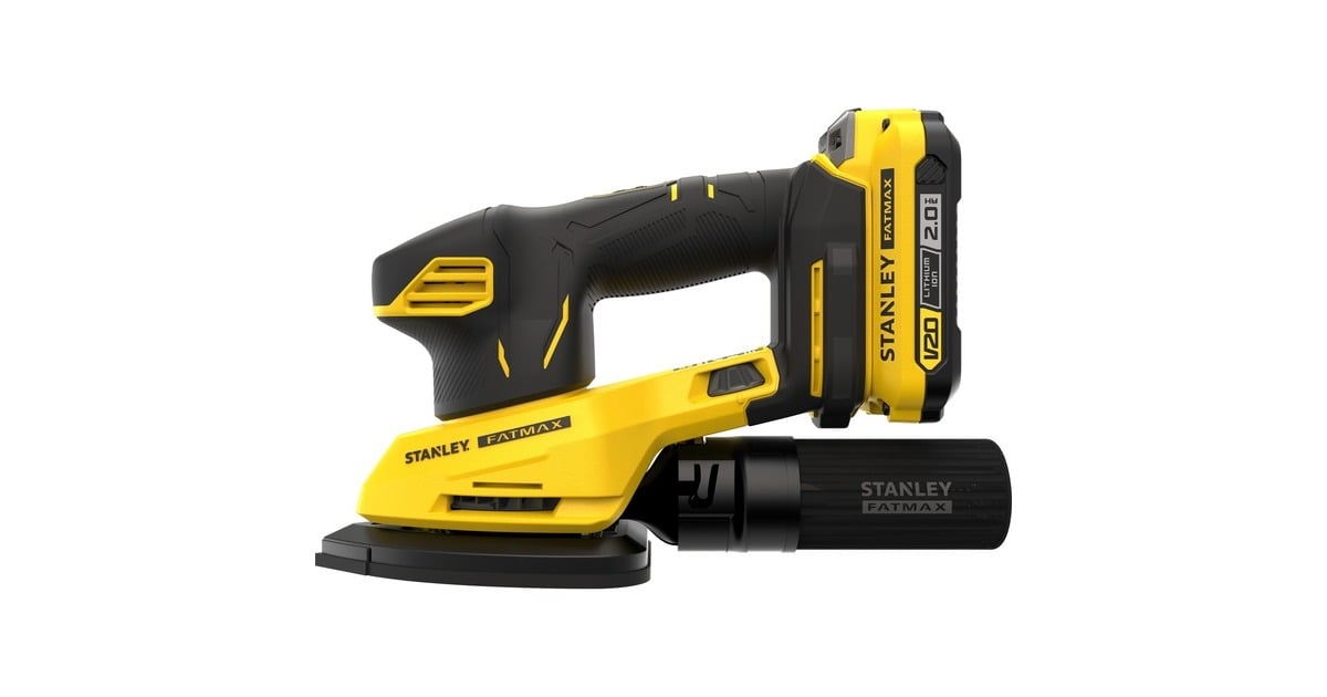 StanleyFATMAX V20 18V Detailschuurmachine deltaschuurmachine  (Geel/zwart, Accu (2.0Ah) en oplader inbegrepen)