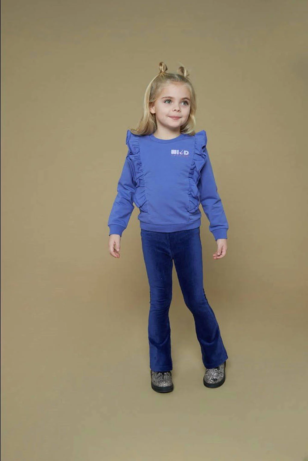 Jubel fluwelen flared broek donkerblauw