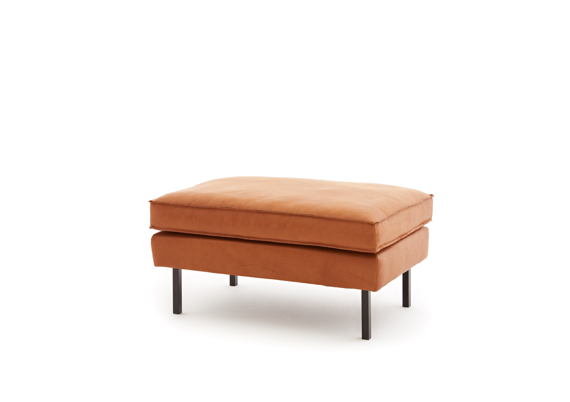 Loods 5 Design hocker Slimm Leer Outside Hocker 90x90 | PGC Sauvage Tobacco | Poten: Zwart
