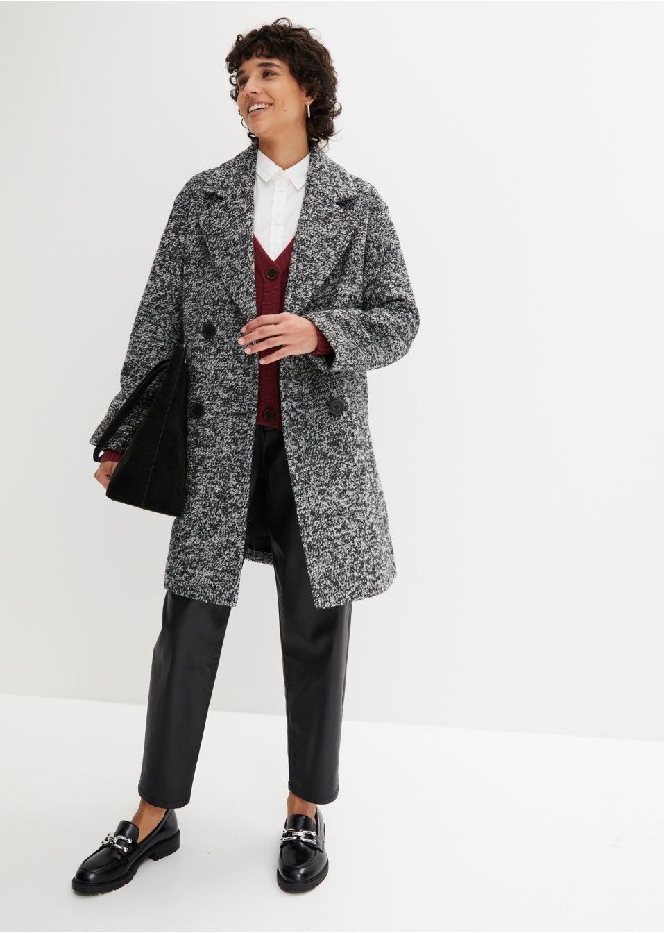 Manteau caban avec teneur en laine, raccourci