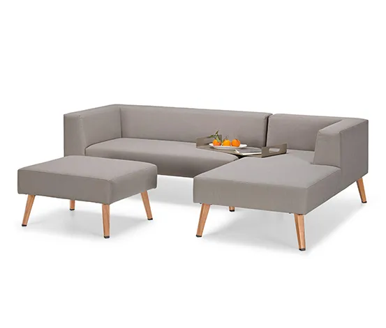 Premium-Lounge-Set mit Sitzhocker und Tablett