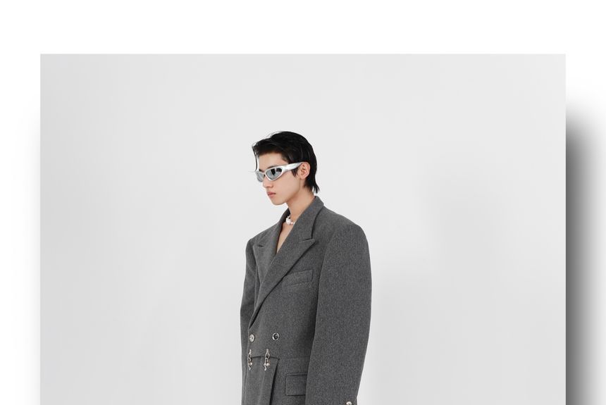kooklay - Effen Crisscross Charm Double-Breasted Blazer