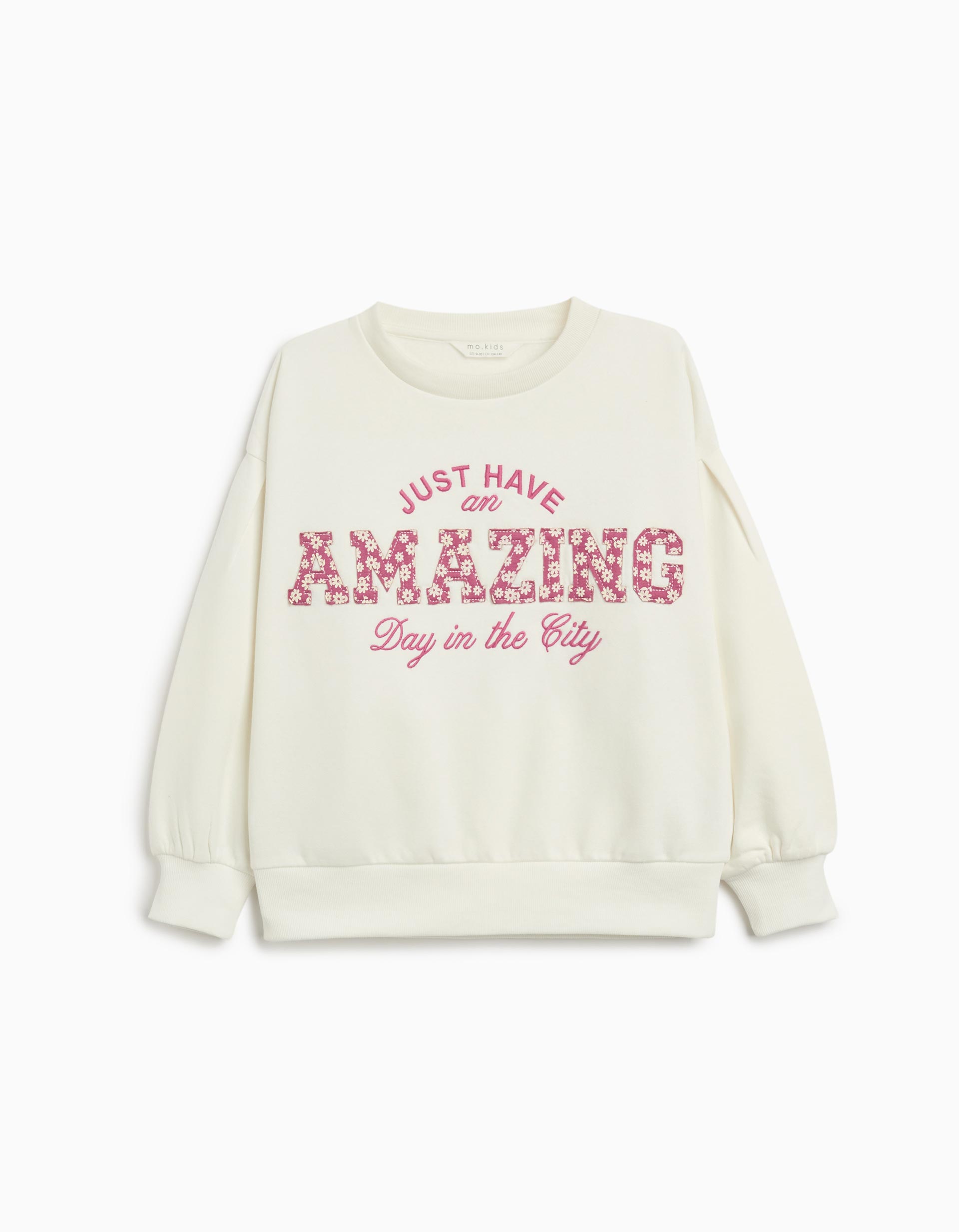 Sweatshirt de Felpa, Menina, Branco