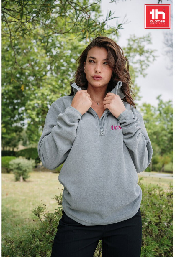 TH Clothes 30166 - Pull polaire col zippé unisexe