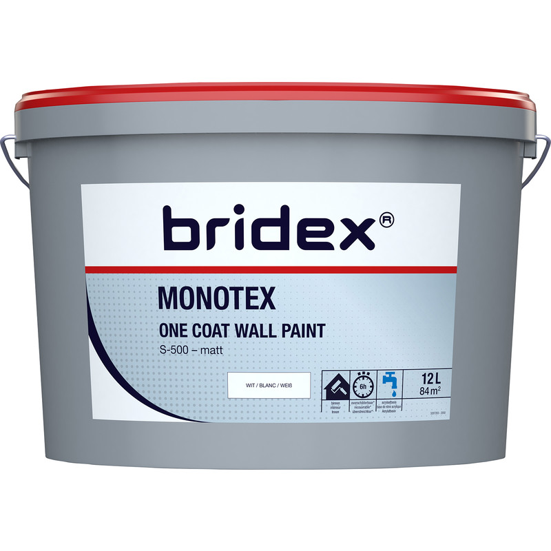 Bridex Monotex muurverf extra dekkend mat 12L wit*