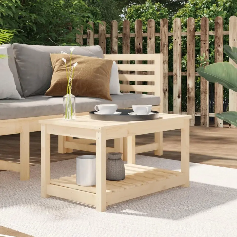 vidaXL - Loungetafel - Naturel - Massief grenenhout - 82,5x50.5x45 cm