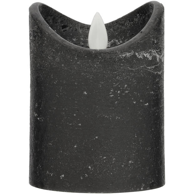 Blokker Rustieke LED Kaars - 7,5x10 cm - Zwart