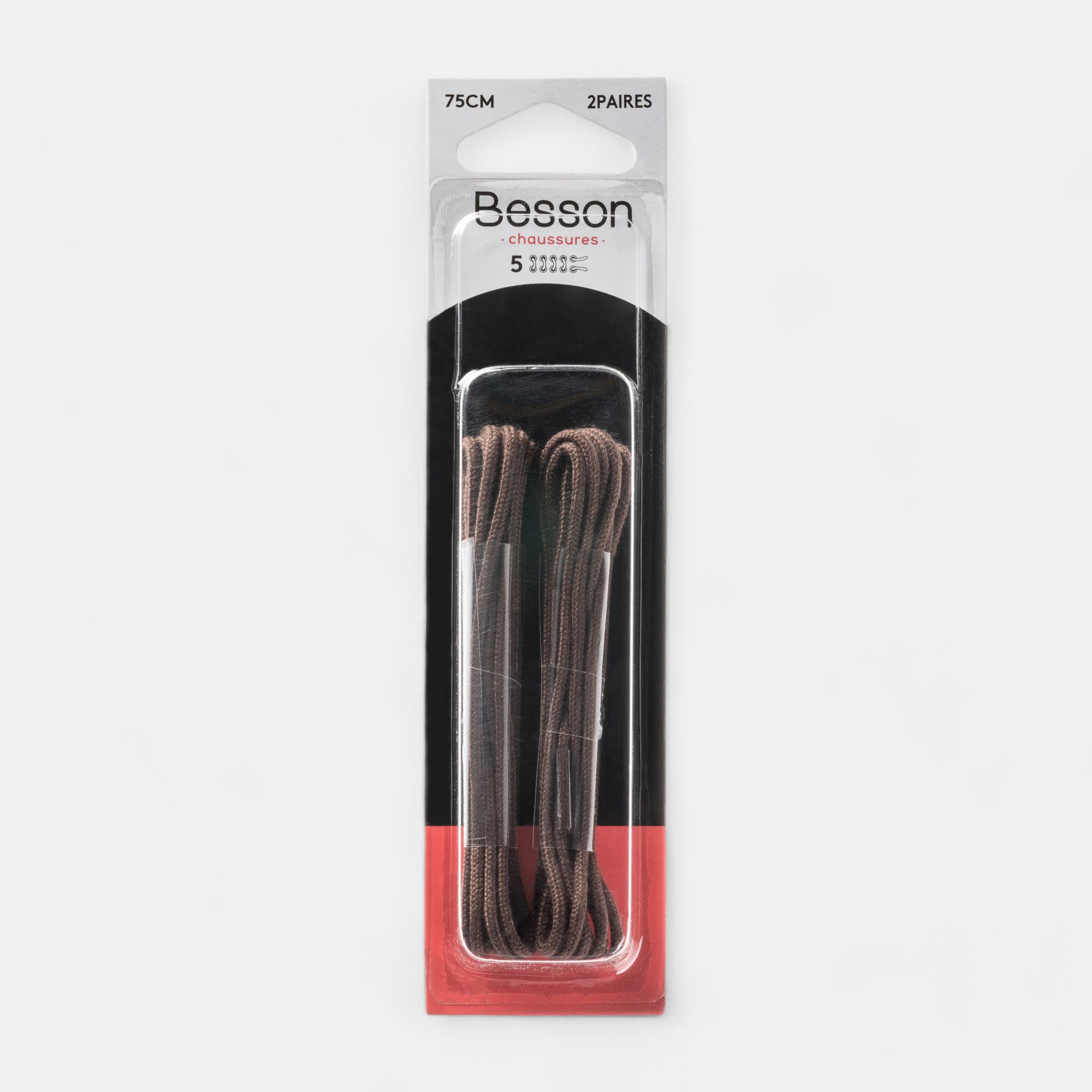 Lacets marron 75cm sans coloris