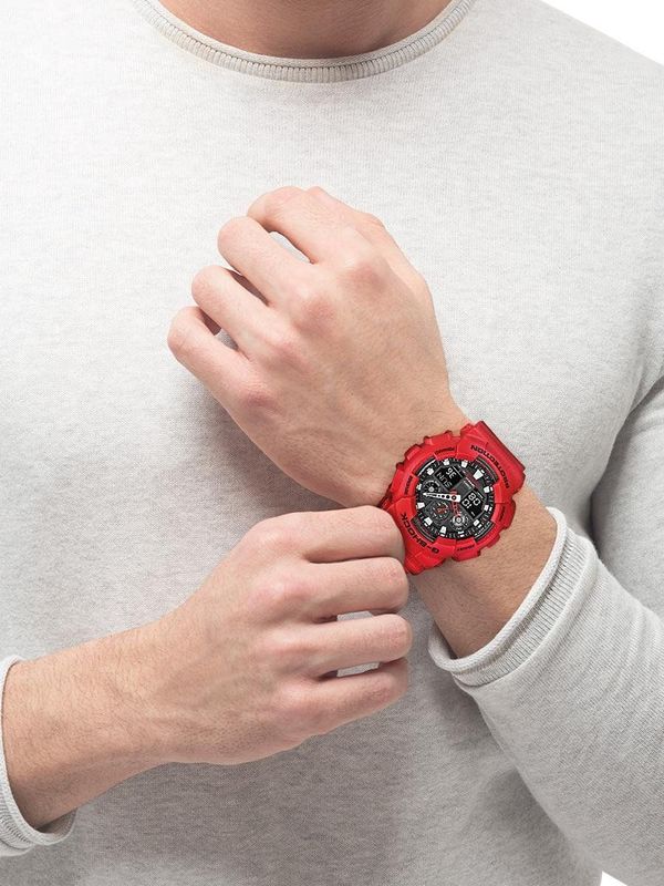 Casio G Shock GA 100B 4AER Herenhorloge 51 Rood