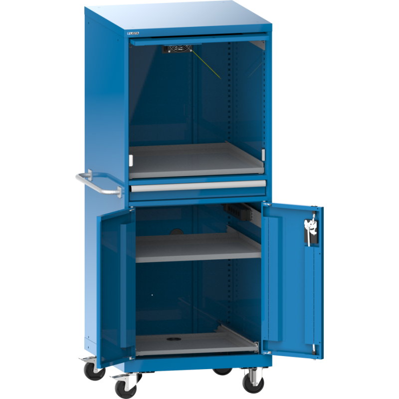 Armoire informatique mobile Lista porte escamotable 36x36E - H 176,2 x L 71,7 x P 72,5 cm