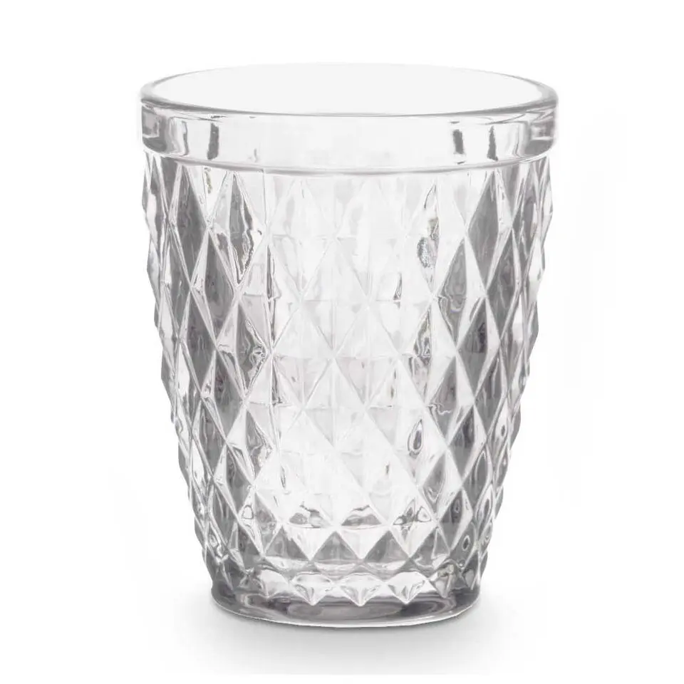 Vivalto Drinkglazen/waterglazen Diamonds - glas - 6x - 250 ml