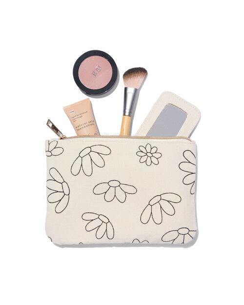 trousse à maquillage plate avec miroir 14x21 toile