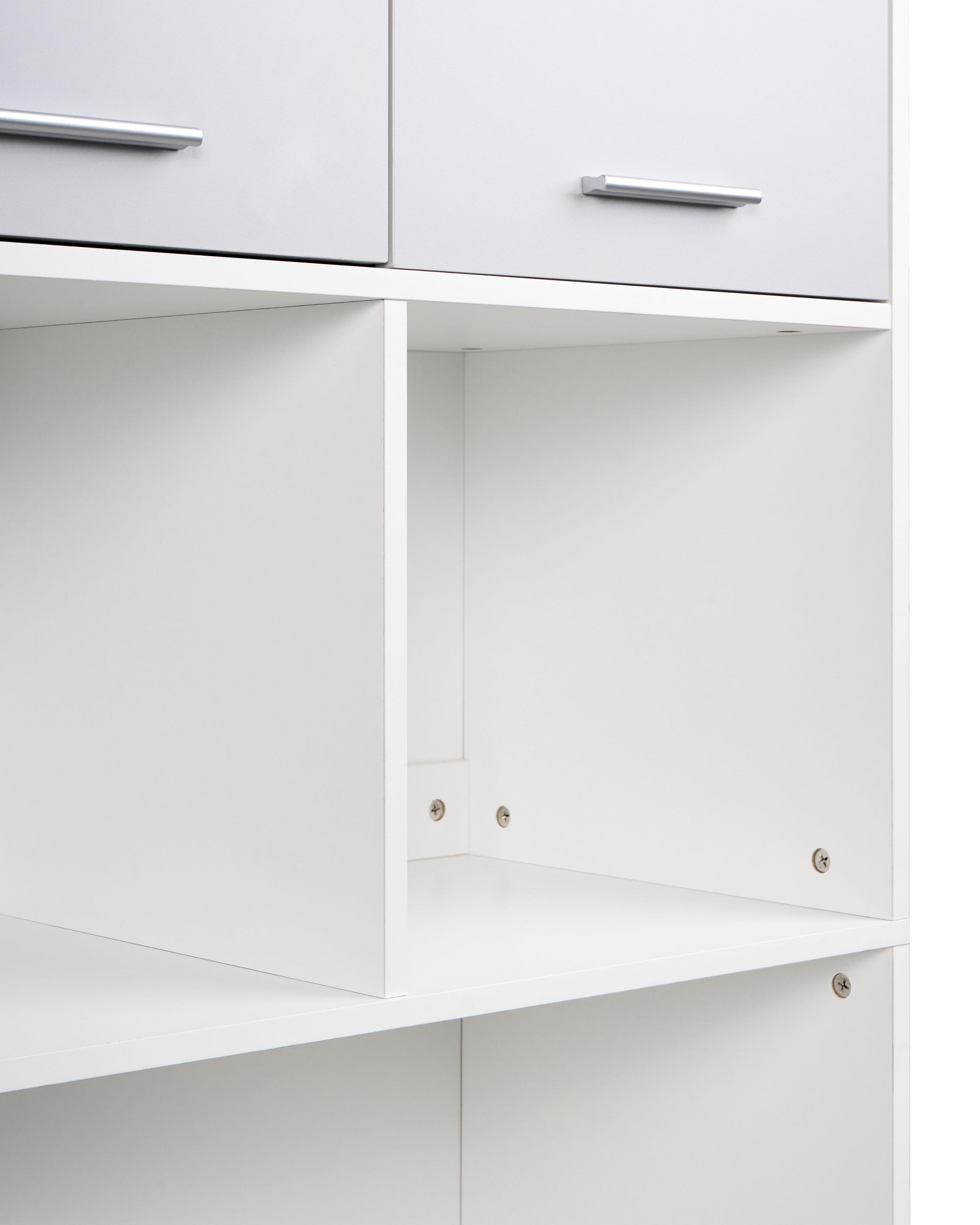 Boekenkast met 4 deuren ZEHNA Grijs/wit