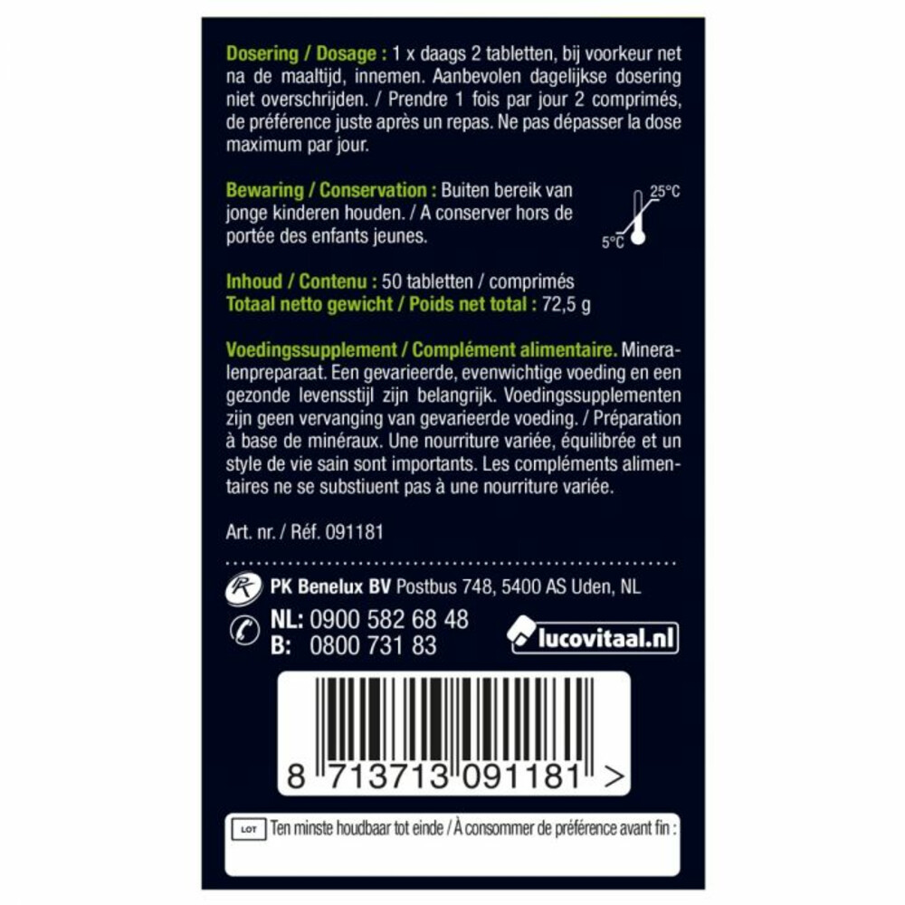 2x Lucovitaal Zuur Base 50 tabletten