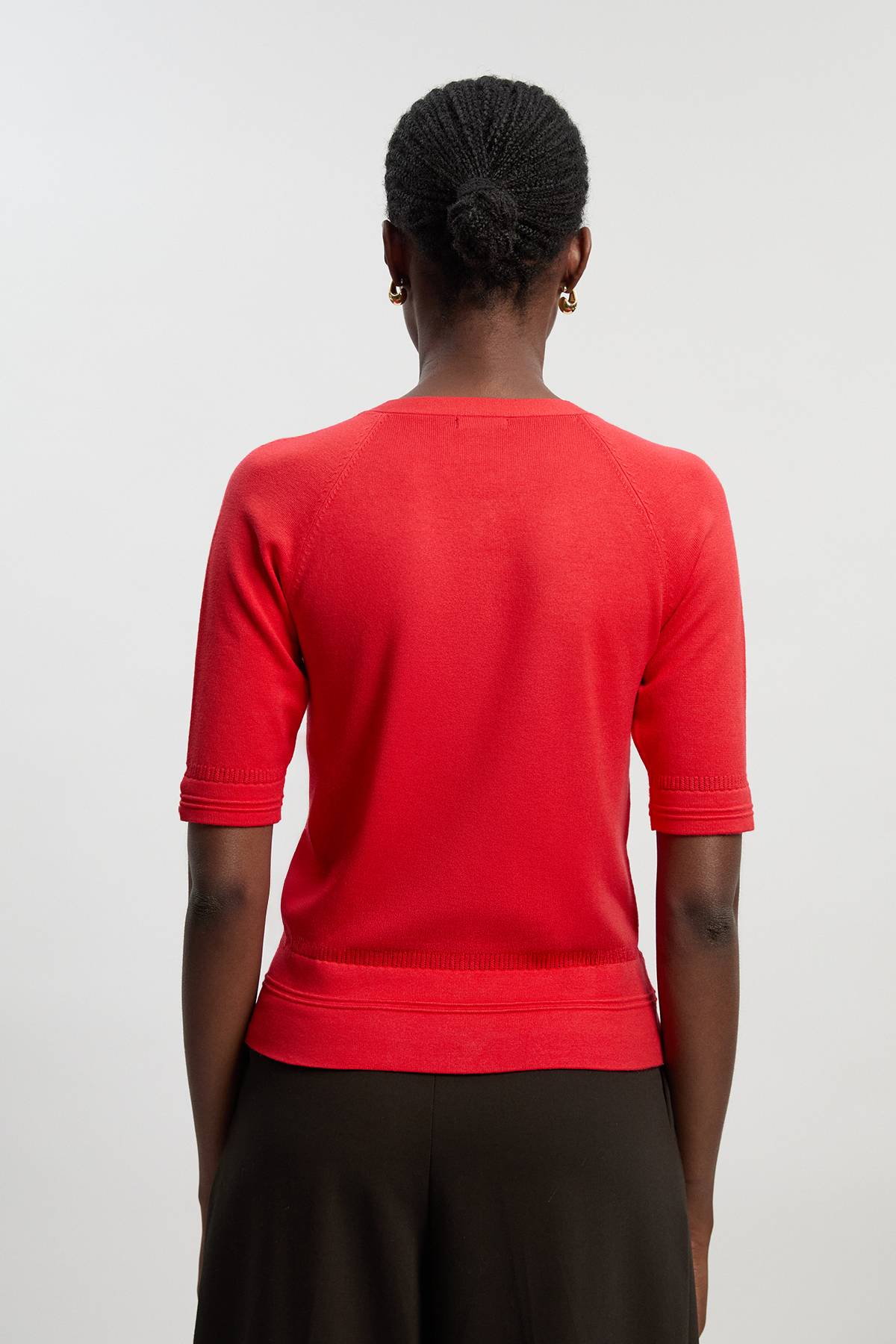 KarenMillen Cardigan en Maille Mélange Viscose à Manches Courtes