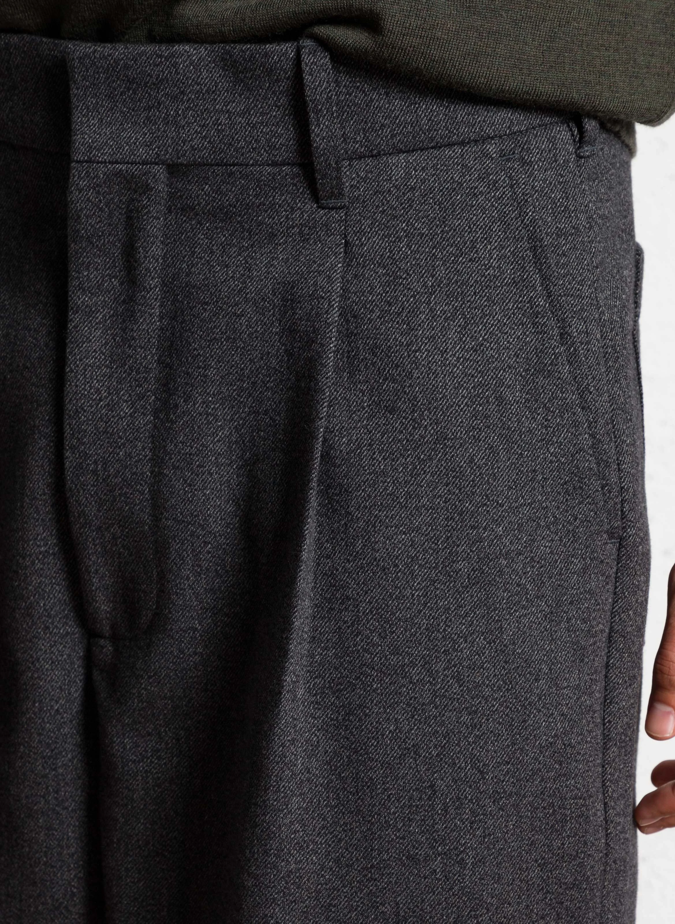 BLOMBERG - Pantalon droit en coton et en laine mélangés | Gris