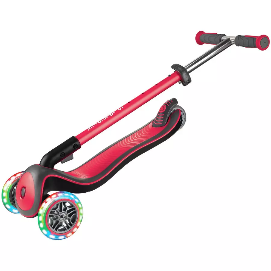 GLOBBER Scooter  ELITE DELUXE LIGHTS mit Leuchtrollen, rot