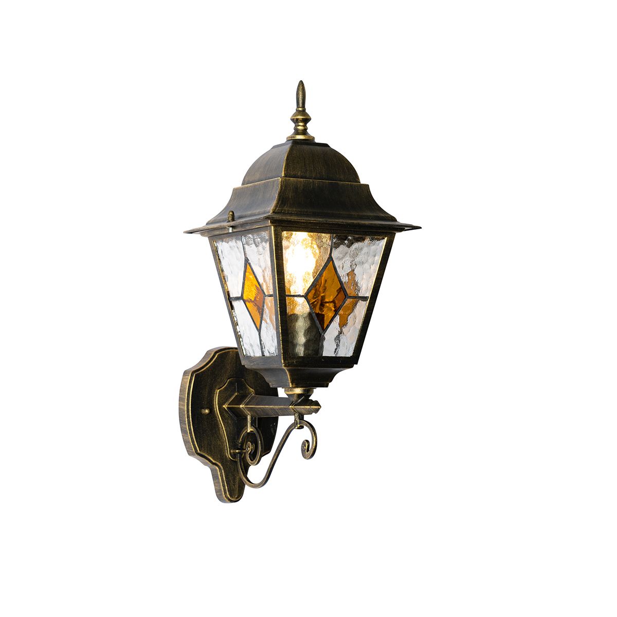 Vintage buiten wandlantaarn antiek goud - Antigua Up
