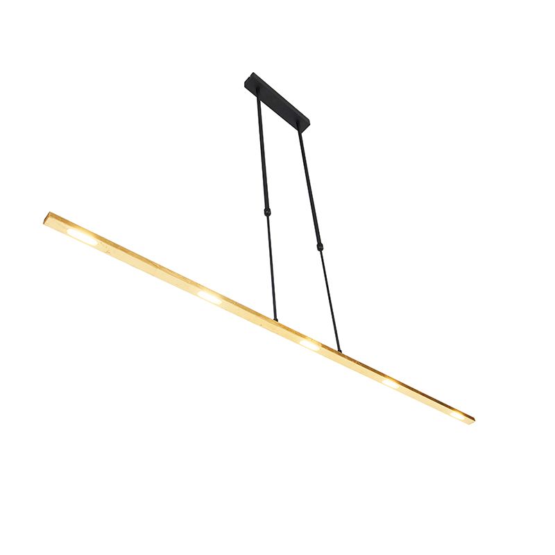 Hanglamp zwart met goud incl. LED dimbaar - Bold