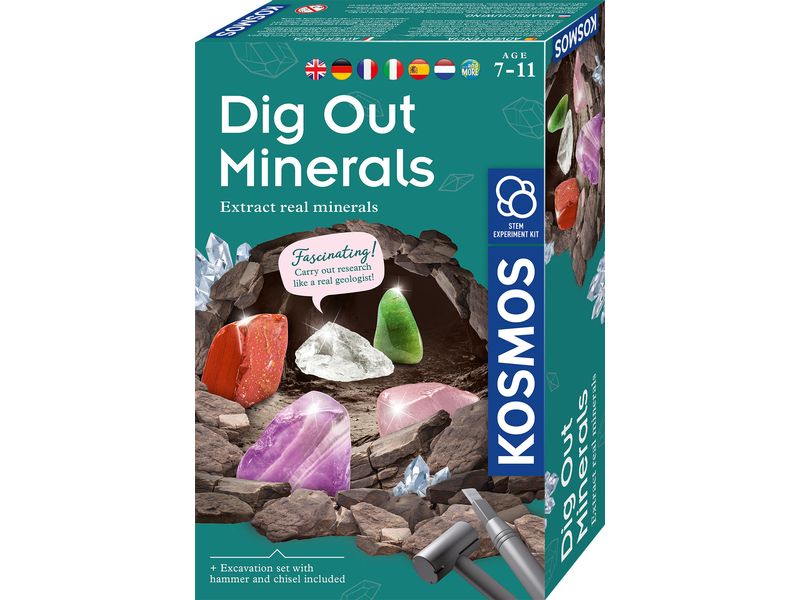 Kosmos Experimentierkasten Dig Out Minerals Multilingual Echte Mineralien ausgraben