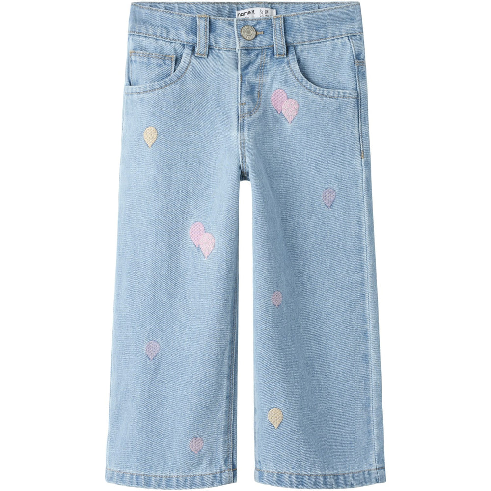 Køb Name It Medium Blue Denim Balloons Nmfrose Wide Emb Jeans 4999-Za