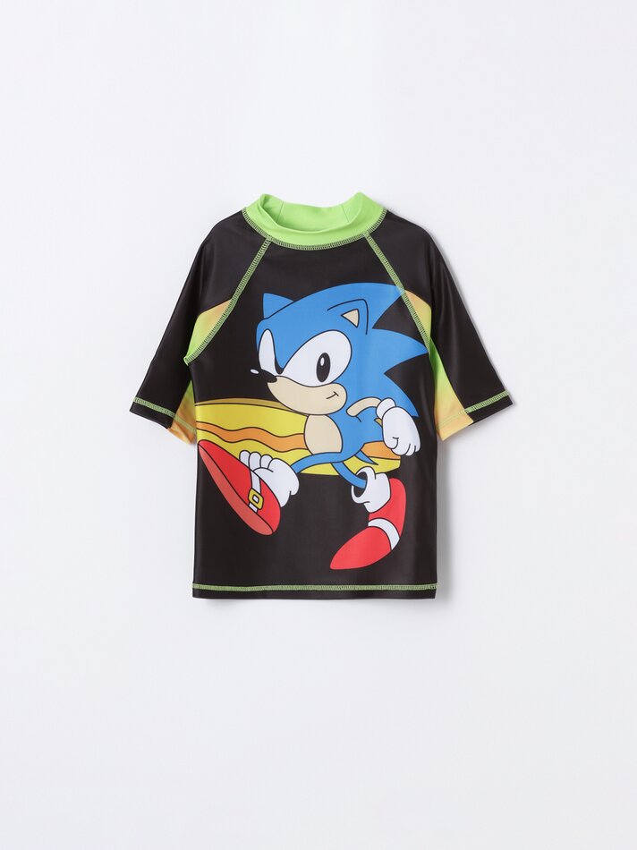 Top de natação Sonic - Preto