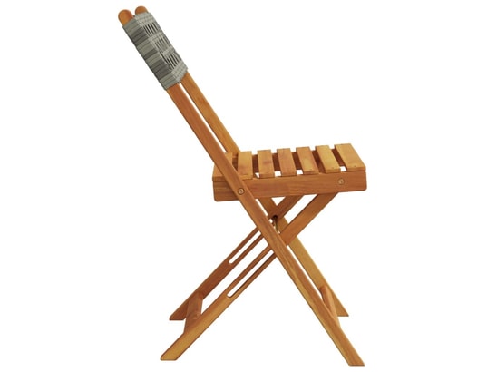 VIDAXL - Chaises de bistrot lot de 2 gris bois massif d'acacia et rot...