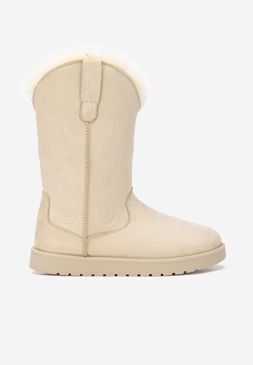 Bottes fourrées femmes beige Prisina