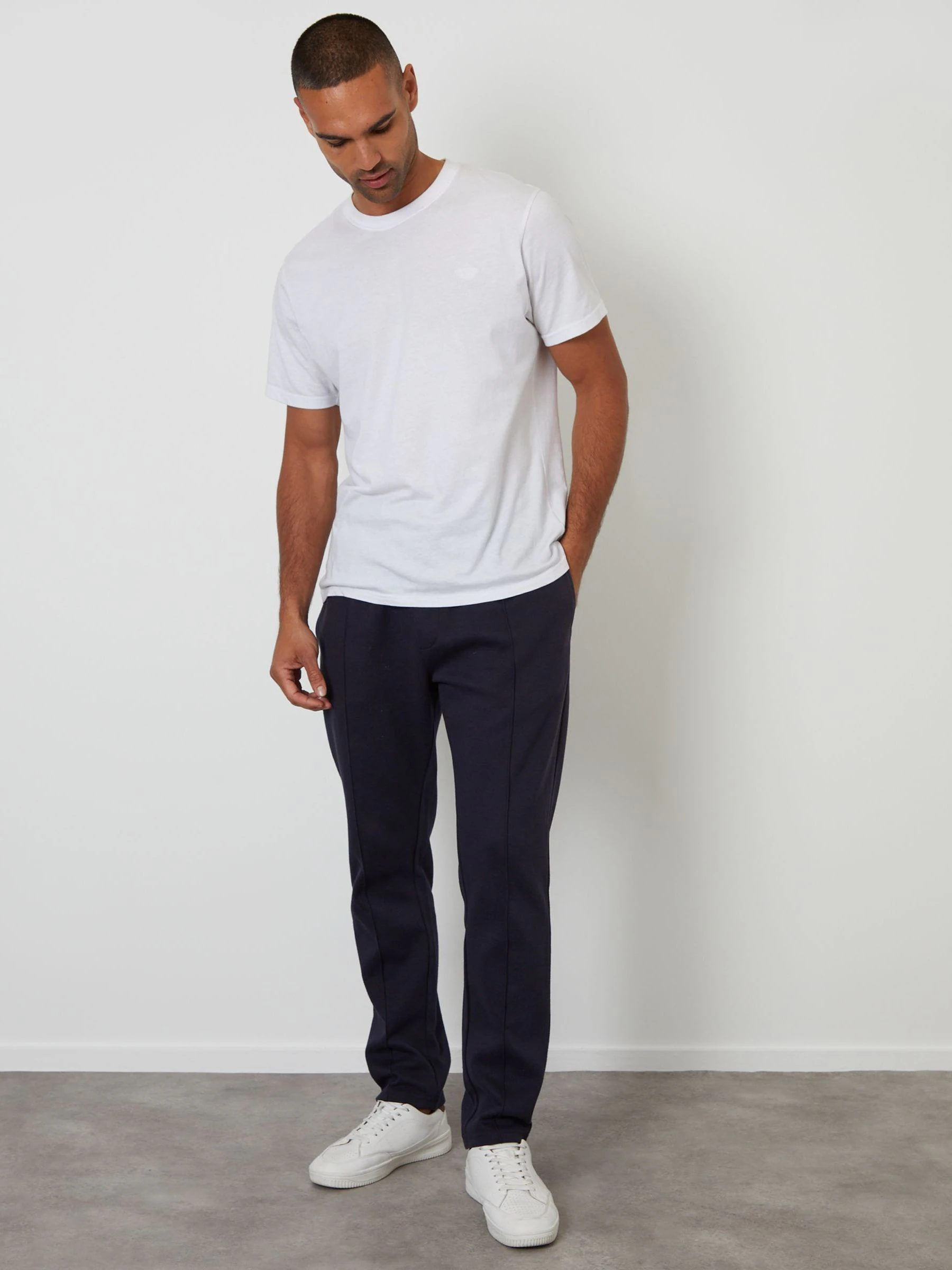 Marineblauw - Threadbare Pintuck Pique Joggers