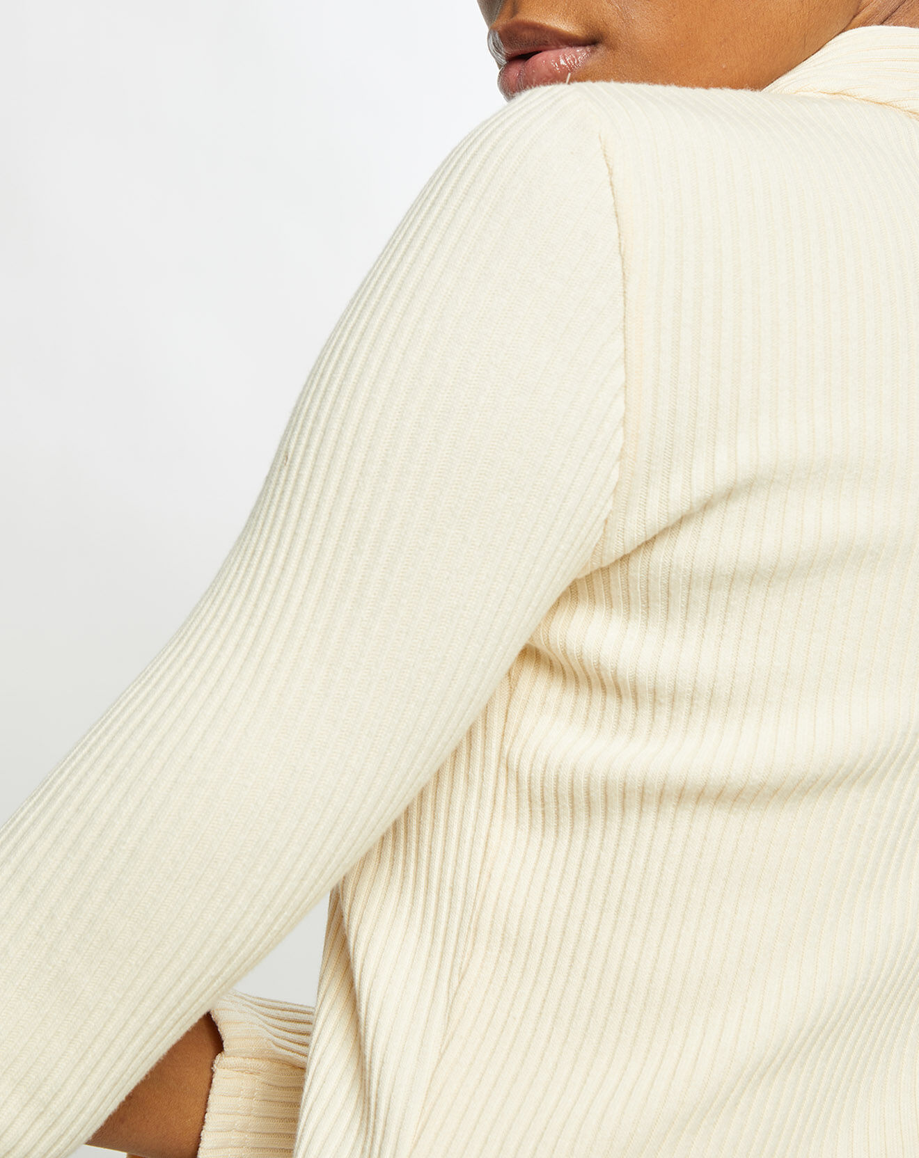 BDG by Urban Outfitters Robe polo en Coton côtelé Button moulante écrue