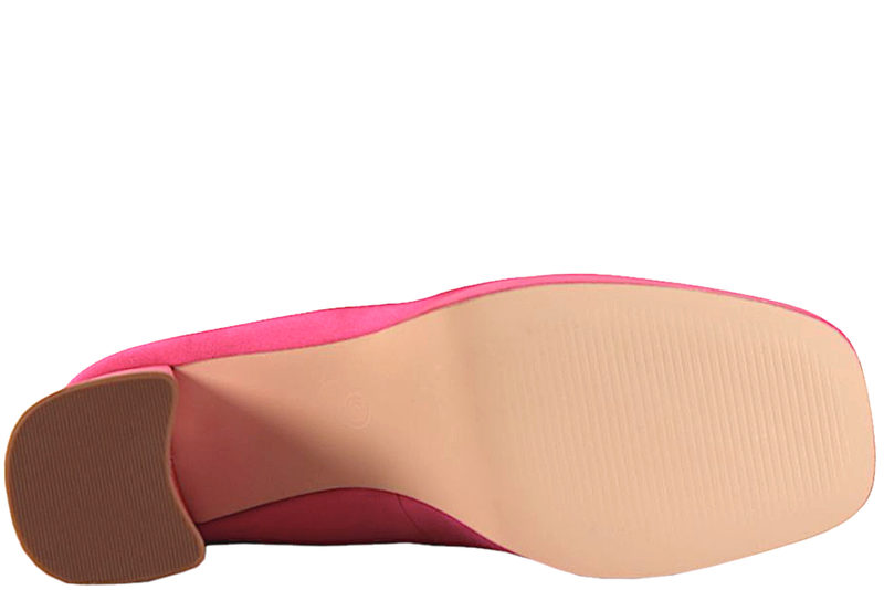 BLACK FUCHSIA PUMPS I SATIN