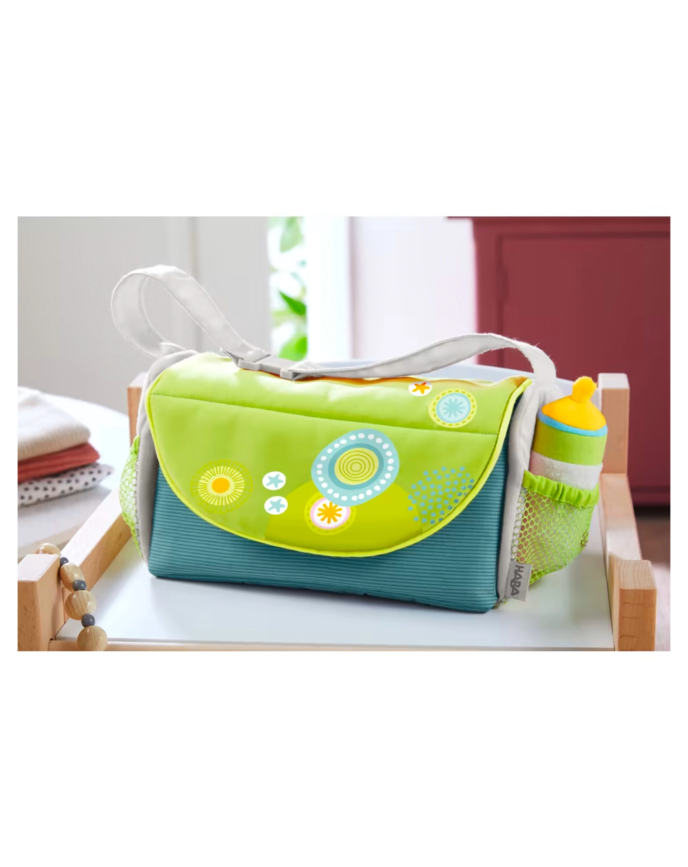 Puppen-Wickeltasche SOMMERWIESE 4-teilig