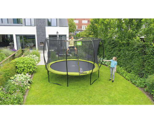 EXIT Silhouette trampoline met veiligheidsnet Ø 366 cm limoen