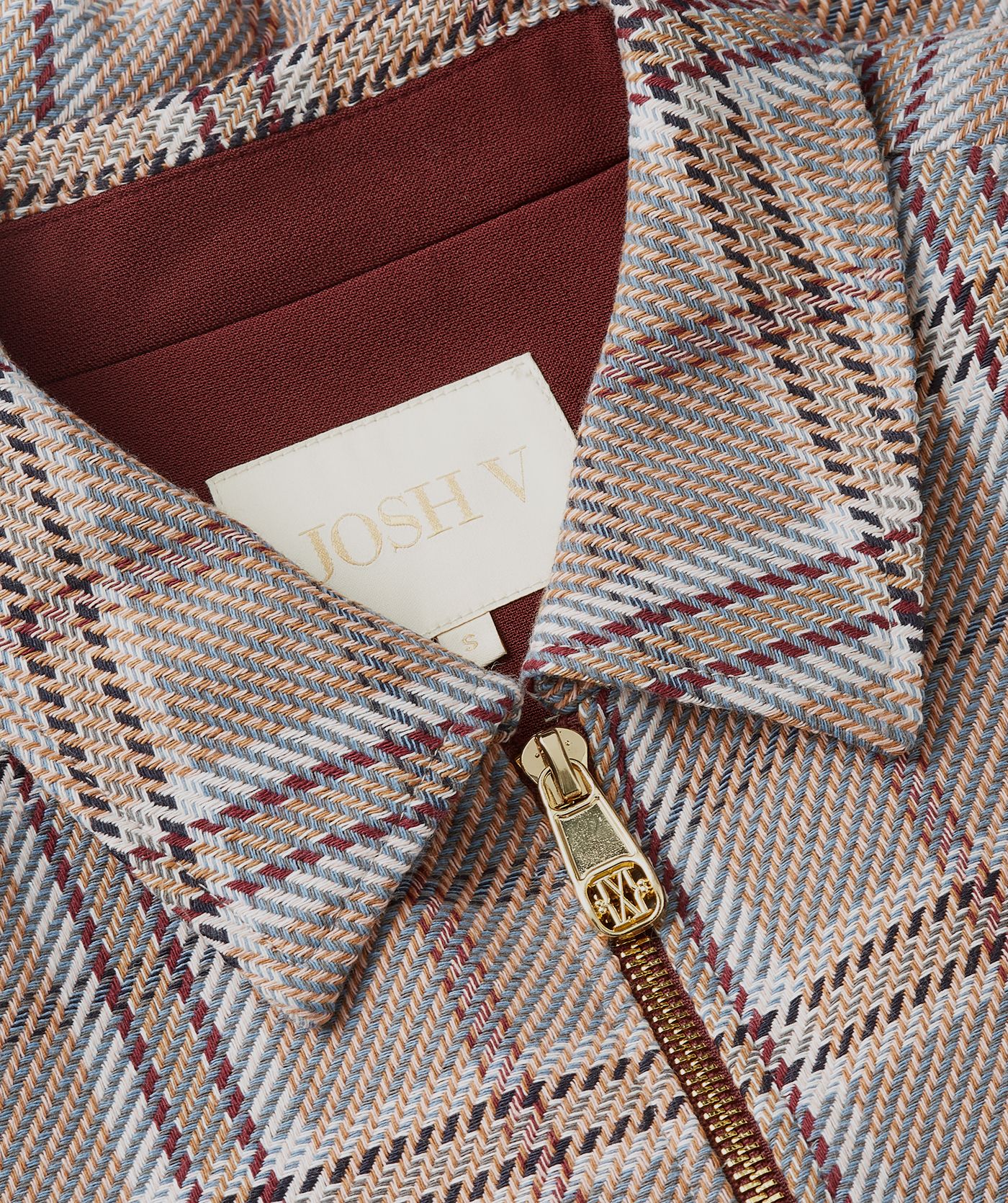 JV-PEPPER oversized jacket - cognac check