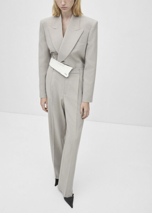 MANGO Straight suit trousers Lt pastel grey