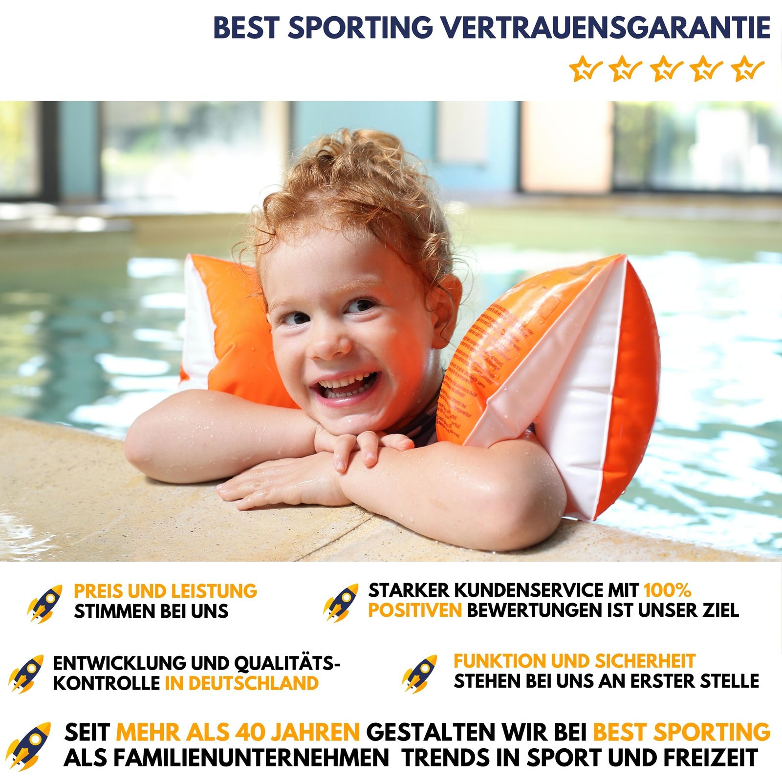 Best Sporting Schwimmgürtel, 6 Paddle, blau