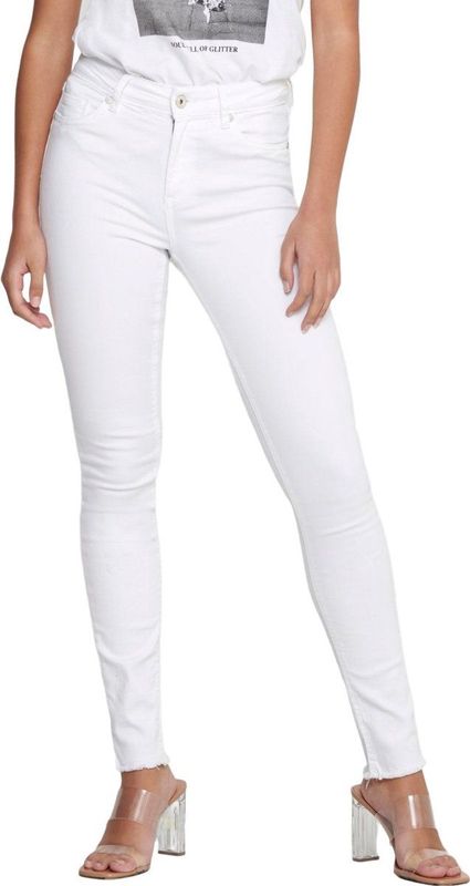Only - Blush - Jeans - Wit - 93% Katoen - Skinny Fit