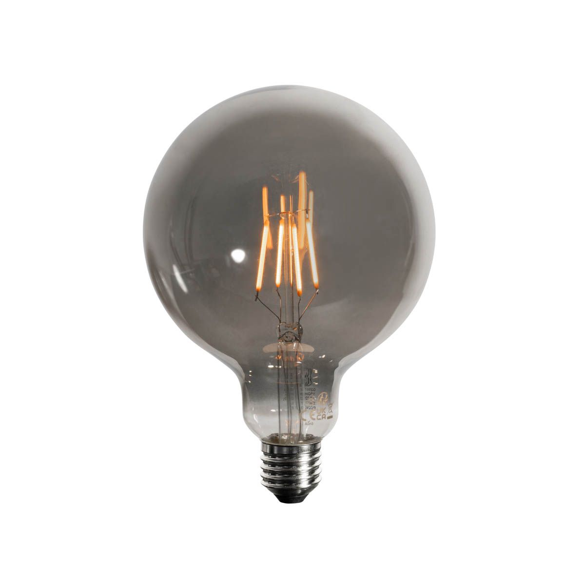 Set van 5 E27 3-staps dimbare LED lampen smoke G125 4W 150 lm 1900K